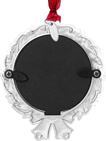 FIHOO 2025 Christmas Ornaments 2 inch Picture Frame Metal Hanging Pendant for Tree Small Decorative Keepsake, Display Photo for Baby and Pet (Wreath (2025)) in Saudi Arabia