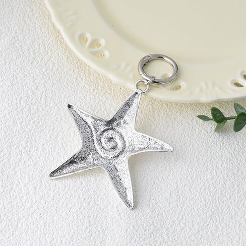 Ocean Starfish Keychain Accessories Y2k Charms for Purse Beach Bag Charms for Handbags Bag Starfish Charm Silver Keyring for Car Keys Beach Themed Keychains for Women Men Sea Lover Birthday Gift Ideas in Saudi Arabia