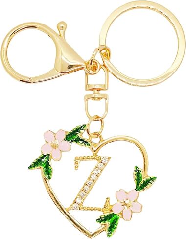 JHONE68 Initial Letter Keychain Gold Gift for Women Girls Bling Sparkly Cute Key Chains Bag Charms for Purse in Saudi Arabia