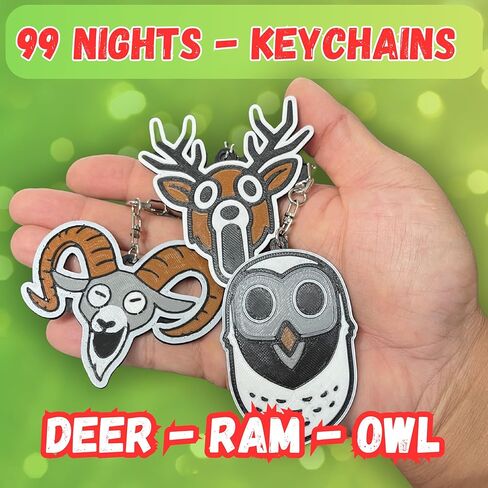 Monkey Stix 3 Pack - 99 Nights in the Forest Keychains - Deer Owl Ram Keychain Video Game Meme Six Seven 6-7 Gifts for Xmas 2025 Viral Saying Slang Cool Keepsake Funny Gamer Gift in Kuwait