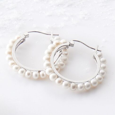 Ross-Simons 3-3.5mm Cultured Pearl Hoop Earrings in Saudi Arabia