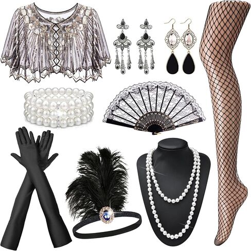 Rioso 1920s إكسسوارات Gatsby Gatsby التي تم إعدادها للنساء Roaring 20s 20s in Kuwait