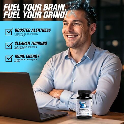 Slim Science Rauwolscine Yohimbine HCL Dietary Supplement - 3mg Per Capsule, 90 Capsules Once a Day | Supports Energy, Focus, Performance and Healthy Metabolism in Saudi Arabia