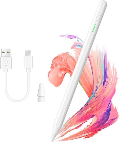 Stylus Pen for iPad 2018-2024 - LED Power Display Fast Charging Pencil (1st Generation) with Tilt Sensitivity Palm Rejection for iPad Air/Pro/Mini in Kuwait