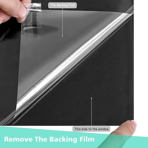 Blackout Window Film Privacy Frosted Sun Blocking Black Window Cover Room Darkening Window Tint for Home Static Cling 100% Light Blocking 11.8 x 78.7 Inches in Saudi Arabia