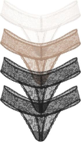 Victoria's Secret Women's Lace Thong Underwear, Panties for Women, Multi Pack, Bows Mix (M) in Kuwait