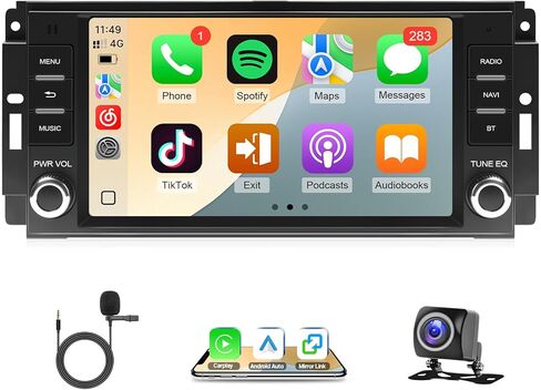 Naifay Car Stereo for Dodge Ram1500 2500 3500 Radio Upgraded 2009-2012 Dodge Grand Caravan 2011-2014 Jeep Wrangler JK 2007-2018, 10.1inch Touch Screen for Dodge Caravan Radio with Carplay Android Auto in Saudi Arabia