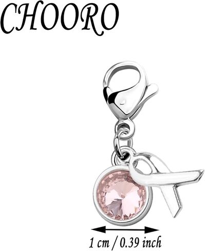 CHOORO Pink Ribbon Clip on Charm Breast Cancer Awareness Pin Pink Awareness Zipper Pull Breast Cancer Support Gift in Saudi Arabia