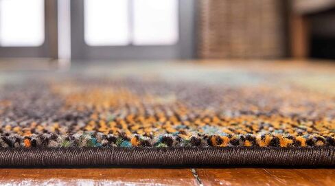 مجموعة Loom Jardin الفريدة من نوعها، سجادة منطقة ملونة ونابضة بالحياة ومجردة بألوان مائية (9' 0 × 12' 0 مستطيلة، متعددة/برتقالية) in Saudi Arabia