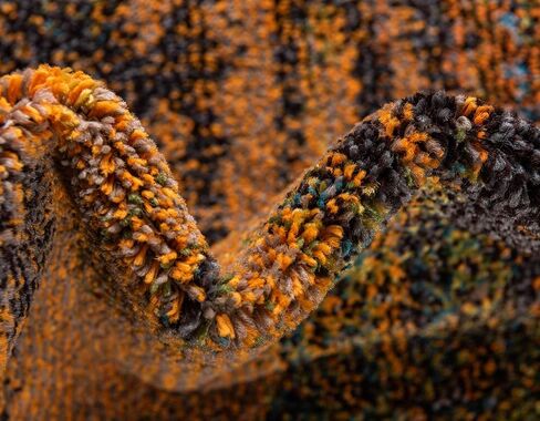 مجموعة Loom Jardin الفريدة من نوعها، سجادة منطقة ملونة ونابضة بالحياة ومجردة بألوان مائية (9' 0 × 12' 0 مستطيلة، متعددة/برتقالية) in Saudi Arabia