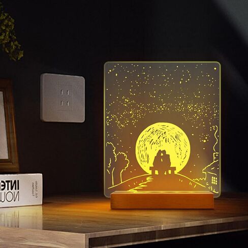 Aepiraza 4.33" Rectangle Wooden Led Lights Display Base, Brown Wooden Rectangle Light Base Warm Light Display Base with USB Cable for Crystal Glass Resin Art Display (2Pcs) in Saudi Arabia