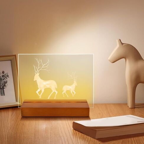 Aepiraza 4.33" Rectangle Wooden Led Lights Display Base, Brown Wooden Rectangle Light Base Warm Light Display Base with USB Cable for Crystal Glass Resin Art Display (2Pcs) in Saudi Arabia