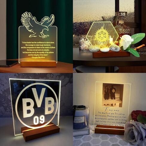 Aepiraza 4.33" Rectangle Wooden Led Lights Display Base, Brown Wooden Rectangle Light Base Warm Light Display Base with USB Cable for Crystal Glass Resin Art Display (2Pcs) in Saudi Arabia