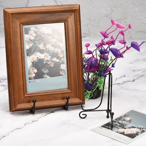 Plate Stand for Display, 4 Inch 2Pcs Iron Decorative Plate Holder Metal Easel Folding Display Stand for Photo Picture Frame, Gold in Saudi Arabia