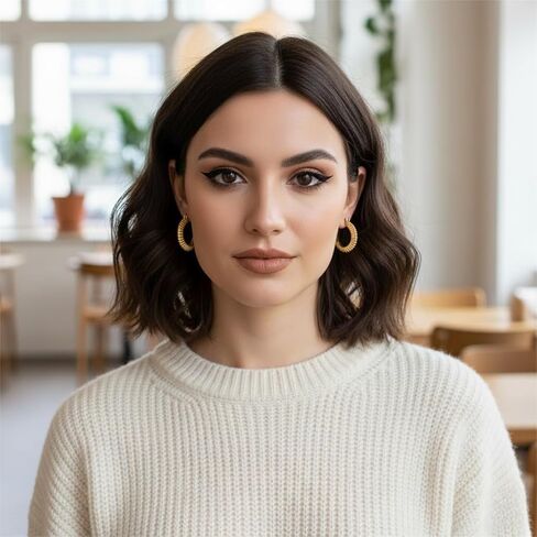 أقراط دائرية مطلية بالذهب عيار 14 قيراط للنساء أقراط عصرية مطلية بالذهب أقراط دائرية مكتنزة على شكل عظمة الأفعى أقراط ذهبية سميكة مجوهرات فريدة للنساء في كل مناسبة 22 مم in Kuwait