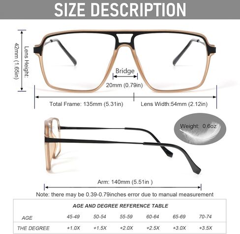 DXYXYO 3 Pack Aviator Reading Glasses for Men with Spring Hinges, Big Double Bridge Blue Light Blocking Computer Readers in Saudi Arabia