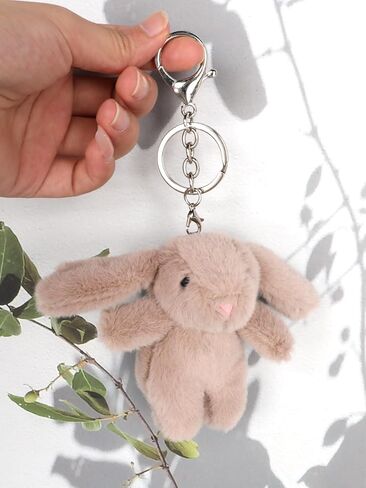 Cute Bunny Plush Keychain for Backpack, 3.5 Inch Mini Rabbit Key Chain, Car Key Chain, Purse Charm Pendant Gift for Women and Teens in Saudi Arabia