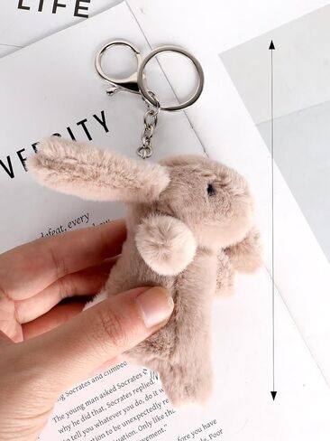 Cute Bunny Plush Keychain for Backpack, 3.5 Inch Mini Rabbit Key Chain, Car Key Chain, Purse Charm Pendant Gift for Women and Teens in Saudi Arabia