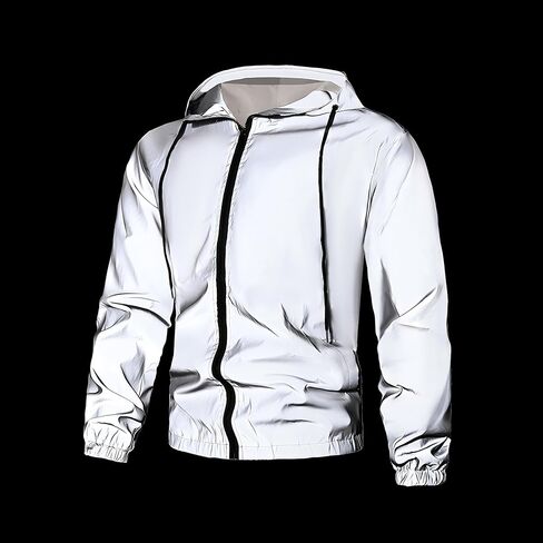 Brother Wang Spring and Autumn Season Men's Night Reflective Jacket Loose Hooded Cycling Jacket Outdoor Clothing in Saudi Arabia