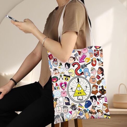 G2TUP Mystery Shack Tote Bag هدية العين الغامضة هدايا Mistery Shack هدايا Cmabel & Dipper & Cartoon in Saudi Arabia