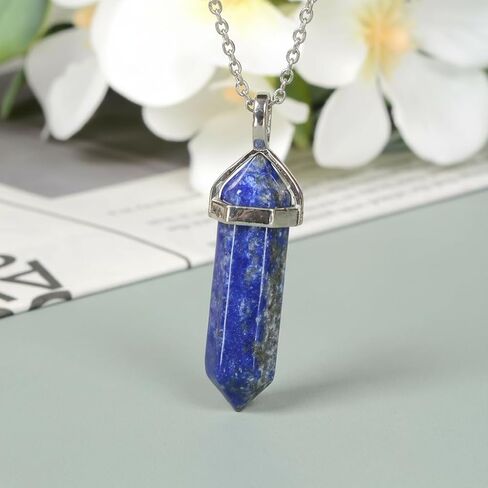 Gemstone Healing Crystal Pendant Double Point Bullet Necklace 20 Inches in Saudi Arabia