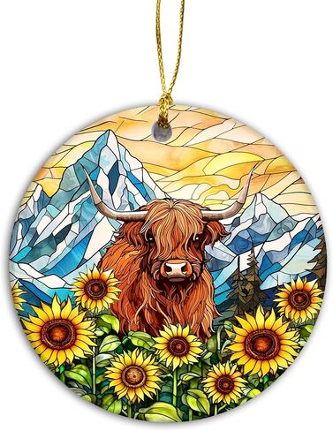 Horse Christmas Ornament 2025 | Horse Stained Glass Ornament, Elegant Ceramic Horse Lover Gift - Girl Love Horse, Farmhouse Rustic Western Home Décor Keepsake (Floral Horse) in Saudi Arabia