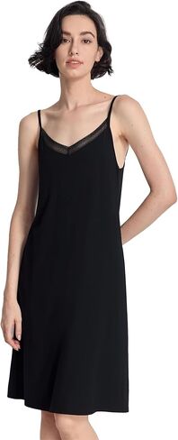 GYS Sleeveless Nightgowns for Women Soft Bamboo Viscose Full Slip Spaghetti Strap Camisole Under Dress in Saudi Arabia