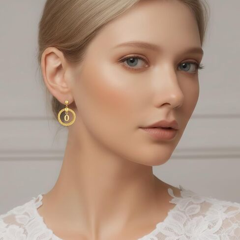 Xiacheng 18K مطلية بالذهب هوب الأقراط الأولية الفولاذ المقاوم للصدأ هيبوالرجينيك هدايا عصرية للنساء بيان أنيق A-Z رسالة تتدلى قطرة مجوهرات مقاومة للماء in Kuwait