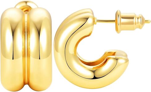 ChomelKevin Trendy 14K Gold Plated Knot Earrings are Thick and Charming Pendant Earrings for Women They are Lightweight Hypoallergenic Fashion Accessories Jewelry Gifts for Women in Saudi Arabia