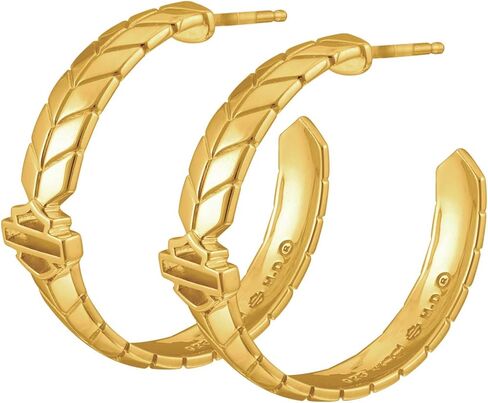 Harley-Davidson Women's Gold Plated Insignia Bar & Shield Hoop Earrings in Saudi Arabia