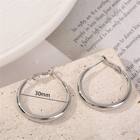 Gold Hoop Earrings for Women Large Gold Hoop Earrings Chunky Hoops Earrings Hypoallergenic Lightweight Hoop Earrings Jewelry for Women Trendy 30/40/50/60mm in Saudi Arabia