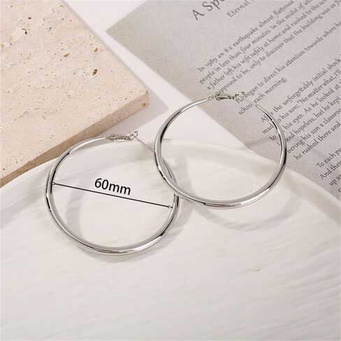 Gold Hoop Earrings for Women Large Gold Hoop Earrings Chunky Hoops Earrings Hypoallergenic Lightweight Hoop Earrings Jewelry for Women Trendy 30/40/50/60mm in Saudi Arabia
