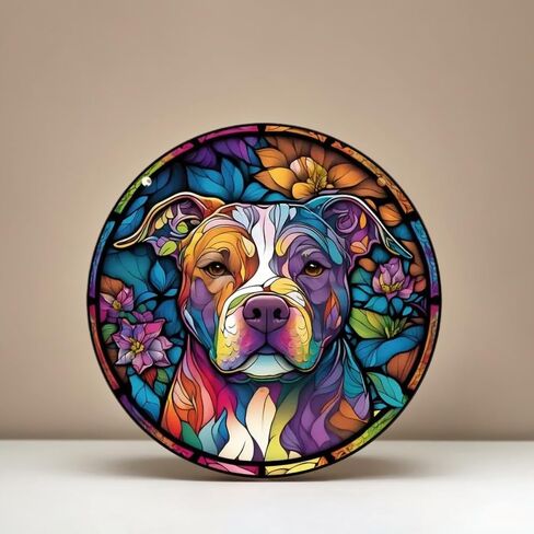 Colorful Hanging Ornament Vintage Wall Hanging Dog Pattern Pendant Acrylic– Beautiful Decorative Hanging Ornament for Scene, Room, Home, and Window Decoration in Saudi Arabia