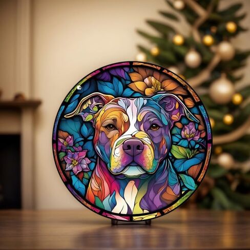 Colorful Hanging Ornament Vintage Wall Hanging Dog Pattern Pendant Acrylic– Beautiful Decorative Hanging Ornament for Scene, Room, Home, and Window Decoration in Saudi Arabia