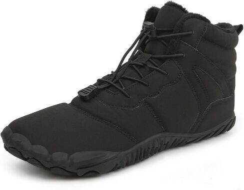 Nikoshen Winter Barefoot Hiking Boots for Men Women,Winter Wide Toe Barefoot Hiking Shoes Boots,Minimalist Snow Boots Barefoot,Five Finger Waterproof Fur Lining Sneakers in Saudi Arabia