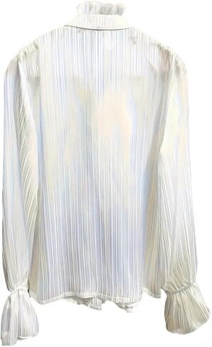 Lace Sleeve Blouse for Women Long Sleeve Solid Color Shirt in Saudi Arabia