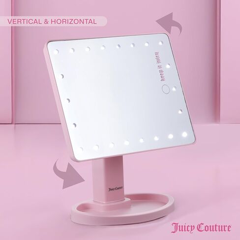 جوسي كوتور - مرآة مكياج بإضاءة LED للمكياج، سطوع قابل للتعديل، تحكم باللمس، تصميم عصري أنيق، مرآة تجميل محمولة لطاولة الزينة والسفر in Saudi Arabia