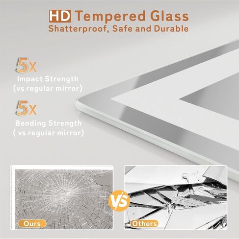 مرآة حمام LED DSNAPE مقاس 55 بوصة × 40 بوصة، مرآة حائط مع أضواء، زجاج مقسى، 3 ألوان قابلة للتعتيم، مضادة للضباب، إضاءة أمامية وخلفية، وظيفة الذاكرة، وظيفة درجة حرارة الوقت Espejos para Baños in Kuwait