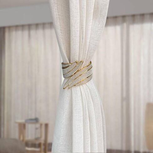 Luxurious Curtain Tie – Elegant Metal Diamond Style Wing Spring Buckle for Curtains, Perfect Home Accessories Decoration in Saudi Arabia