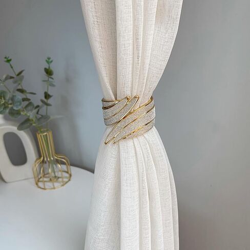 Luxurious Curtain Tie – Elegant Metal Diamond Style Wing Spring Buckle for Curtains, Perfect Home Accessories Decoration in Saudi Arabia