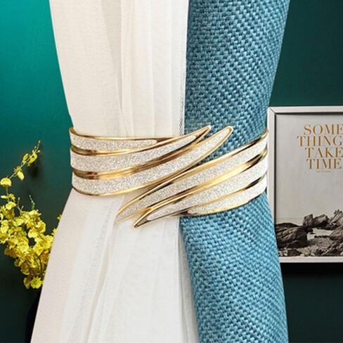 Luxurious Curtain Tie – Elegant Metal Diamond Style Wing Spring Buckle for Curtains, Perfect Home Accessories Decoration in Saudi Arabia