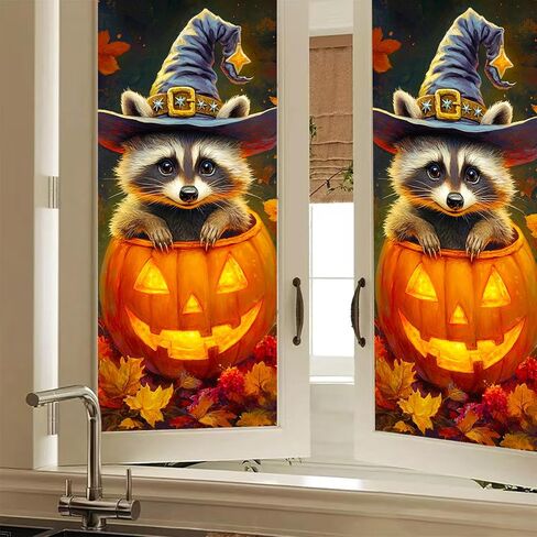 HOMETITUTE Gothic Black Cat Window Film Stained Glass Window Film Privacy Sun Blocking Static Cling Sticker Privacy Decorative Purple Flowers for Glass Door Bedroom Living Room 17.7 x 39.3 Inch in Saudi Arabia