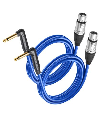 2 حزمة 3.3 قدم XLR أنثى إلى 1/4 TS الزاوية اليمنى، 1/4 TS الزاوية اليمنى إلى كابل ميكروفون أنثى XLR، 6N OFC + كابل صوت عالي الجودة مطلي بالفضة لخلاط الميكروفون in Kuwait