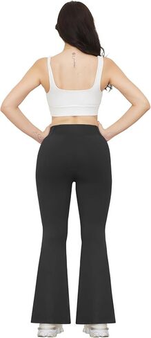 Keepyoga Flare Leggings للنساء: سراويل يوجا كروس عالية الخصر والتحكم في البطن مع جيوب خلفية - ملابس كاجوال للتمرين in Saudi Arabia
