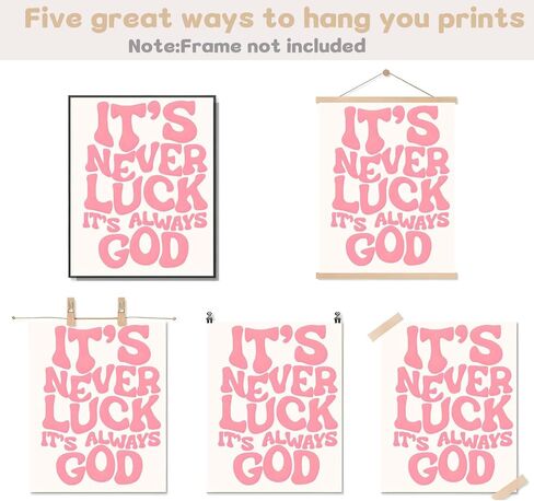 EVER-GOING TUNE Pink Girly Jesus جدار ديكور مجموعة من 4، آيات الكتاب المقدس الملهمة ملصق القوس، آيات الكتاب المقدس الملهمة القوس ديكور الفن، للفتيات غرفة نوم شقة ديكور السكن الجامعي، 8x10 غير مؤطرة in Kuwait