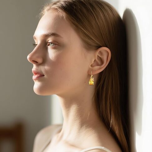 Bee Earrings 925 Sterling Silver Crystal Drop Dangle Bumble Bee Jewelry Gift for Women in Saudi Arabia
