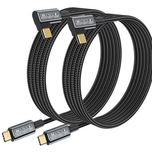 Short USB C Thunderbolt 4 Cable, 240W Right Angle Thunderbolt Cable 90 Degree with 40Gbps Data and 8K Video,Compatible with USB4, Thunderbolt 3 Cable and USB-C in Kuwait
