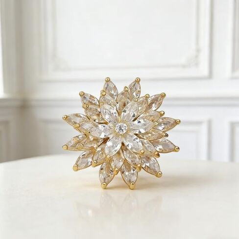 1pc Elegant Flower Brooch Pins for Women Fashion Gold Vintage Brooches in Saudi Arabia