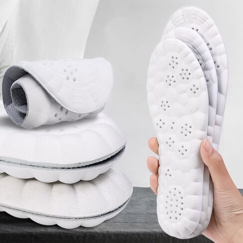 4D Cloud Technology Sports Insoles for Shoes Soft Breathable Shock Absorption Cushion Orthopedic Care Insole Running Shoe Pad (EU 41-42) in Saudi Arabia