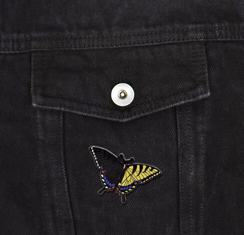 Clayton Jewelry Labs Bilateral Gynandromorph Eastern Tiger Swallowtail Butterfly Hard Enamel Pin in Saudi Arabia